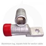 aluminium lug with square hole for section cable