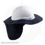 blue hard hat brim