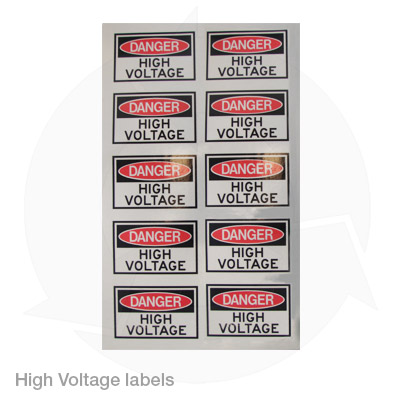 high voltage labels
