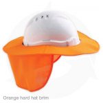 orange hard hat brim