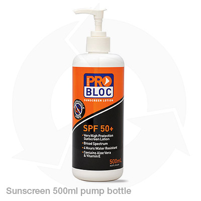 sunscreen 500ml pump bottle