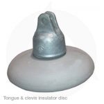 Tongue and clevis insulator disc