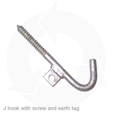 j hook with screw and earth tag